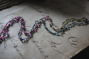 Rainbow 'Shroom No.2. Gradient Crystal & Mushroom Pendant Necklace.
