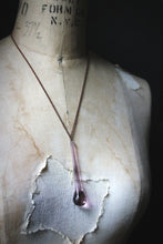 Load image into Gallery viewer, Rosewater. Vintage Chandelier Glass Drop &amp; Copper Necklace.