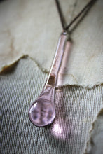 Load image into Gallery viewer, Rosewater. Vintage Chandelier Glass Drop &amp; Copper Necklace.