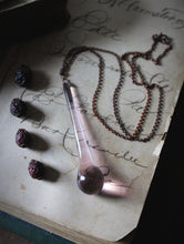 Load image into Gallery viewer, Rosewater. Vintage Chandelier Glass Drop &amp; Copper Necklace.