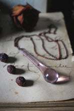 Load image into Gallery viewer, Rosewater. Vintage Chandelier Glass Drop &amp; Copper Necklace.