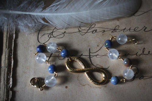 Strength No.2. Gemstone Bead & Infinity Focal Bracelet.