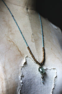 Lucid Dreaming. Glass Bead & Prehnite Necklace.