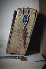 Load image into Gallery viewer, Frolic II. Apatite Mixed Metals Tassel Necklace.