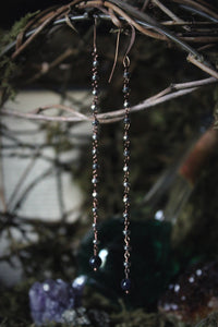 Midsummer Night's Magic  | Bala ~ But A Dream. Long Gemstone Linear Earrings.