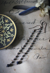 Midsummer Night's Magic  | Bala ~ But A Dream. Long Gemstone Linear Earrings.