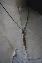 Load image into Gallery viewer, Frolic II. Apatite Mixed Metals Tassel Necklace.