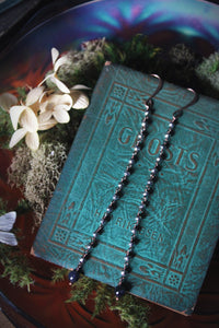Midsummer Night's Magic  | Bala ~ But A Dream. Long Gemstone Linear Earrings.