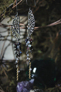 Midsummer Night's Magic  | Over Hill, Over Dale. Artisan Pewter & Gemstone Earrings.