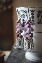 Load image into Gallery viewer, Violet Skies | Lupine Season. Artisan Pewter &amp; Gemstone Earrings.