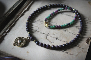 Midsummer Night's Magic  | Hermia. Beaded Gemstone Pendant Necklace.