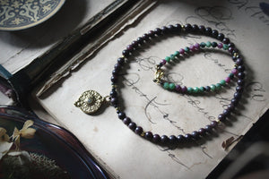 Midsummer Night's Magic  | Hermia. Beaded Gemstone Pendant Necklace.