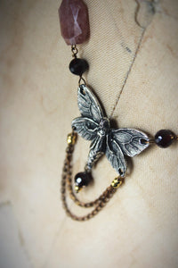 Midsummer Night's Magic  | Titania. Pewter Focal & Gemstone Necklace.