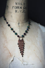 Load image into Gallery viewer, Midsummer Night&#39;s Magic  | Goodfellow. Beaded Gemstone &amp; Fringe Focal Necklace.