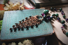 Load image into Gallery viewer, Midsummer Night&#39;s Magic  | Goodfellow. Beaded Gemstone &amp; Fringe Focal Necklace.