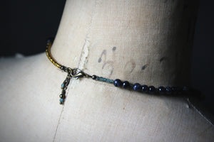 Midsummer Night's Magic  | Love-In-Idleness. Vintage Brass & Gemstone Necklace.
