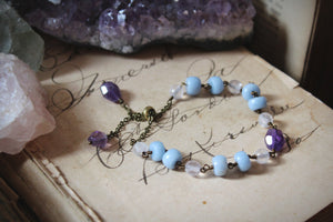 Violet Skies | Dayspring. Antiqued Brass & Gemstone Bracelet.