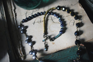 Midsummer Night's Magic  | Love-In-Idleness. Vintage Brass & Gemstone Necklace.