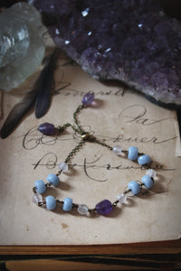 Violet Skies | Dayspring. Antiqued Brass & Gemstone Bracelet.