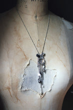 Load image into Gallery viewer, Midsummer Night&#39;s Magic  | Moonbeams. Gemstone &amp; Chain Fringe Focal Necklace.