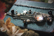 Load image into Gallery viewer, Midsummer Night&#39;s Magic  | Moonbeams. Gemstone &amp; Chain Fringe Focal Necklace.