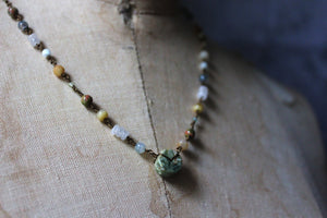 Gentle Spring | Seedling. Beaded Gemstone Necklace.