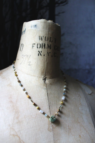 Gentle Spring | Seedling. Beaded Gemstone Necklace.