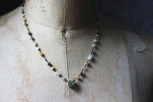 Gentle Spring | Seedling. Beaded Gemstone Necklace.