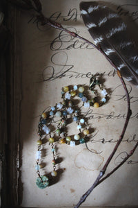 Gentle Spring | Seedling. Beaded Gemstone Necklace.