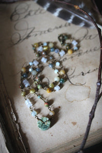 Gentle Spring | Seedling. Beaded Gemstone Necklace.