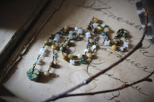 Gentle Spring | Seedling. Beaded Gemstone Necklace.
