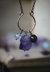 Violet Skies | Trilogy. Choice of Gemstone Cluster Necklace.