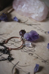 Violet Skies | Trilogy. Choice of Gemstone Cluster Necklace.