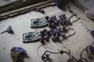 Violet Skies | Lupine Season. Artisan Pewter & Gemstone Earrings.