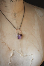 Load image into Gallery viewer, Violet Skies | Trilogy. Choice of Gemstone Cluster Necklace.