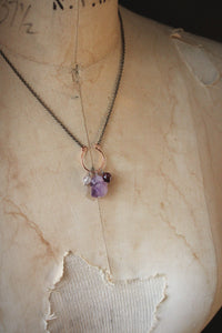 Violet Skies | Trilogy. Choice of Gemstone Cluster Necklace.