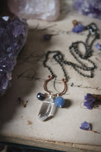 Load image into Gallery viewer, Violet Skies | Trilogy. Choice of Gemstone Cluster Necklace.