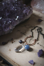 Load image into Gallery viewer, Violet Skies | Trilogy. Choice of Gemstone Cluster Necklace.