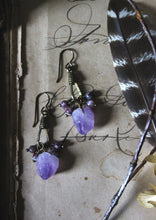 Load image into Gallery viewer, Tyros. Amethyst &amp; Tourmaline Earrings.
