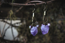 Load image into Gallery viewer, Tyros. Amethyst &amp; Tourmaline Earrings.