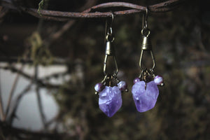 Tyros. Amethyst & Tourmaline Earrings.