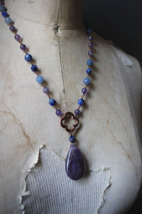 Violet Skies | Luck-wearer. Antiqued Copper & Gemstone Necklace.