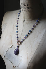 Load image into Gallery viewer, Violet Skies | Luck-wearer. Antiqued Copper &amp; Gemstone Necklace.