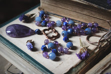 Load image into Gallery viewer, Violet Skies | Luck-wearer. Antiqued Copper &amp; Gemstone Necklace.