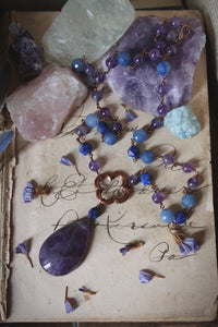 Violet Skies | Luck-wearer. Antiqued Copper & Gemstone Necklace.