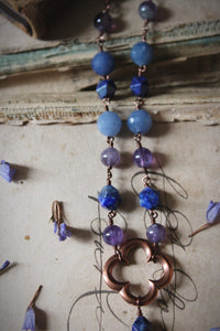 Violet Skies | Luck-wearer. Antiqued Copper & Gemstone Necklace.