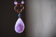 Load image into Gallery viewer, Violet Skies | Luck-wearer. Antiqued Copper &amp; Gemstone Necklace.