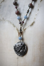 Load image into Gallery viewer, Violet Skies | Flora. Artisan Pewter &amp; Gemstone Necklace.