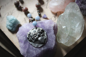 Violet Skies | Flora. Artisan Pewter & Gemstone Necklace.