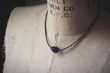 Load image into Gallery viewer, Violet Skies | Grimlins ~ Dogtooth Amethyst. Seed Bead Focal Necklace.